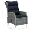 vidaXL 3 Piece Garden Lounge Set with Cushions Poly Rattan Light Grey