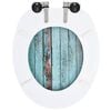 vidaXL WC Toilet Seat with Soft Close Lid MDF Old Wood Design
