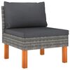 vidaXL 4 Piece Garden Lounge Set with Cushions Poly Rattan Grey