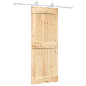 vidaXL Sliding Door 80 x 210 cm Solid Pine Wood (Untreated)