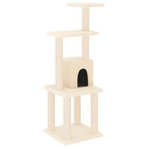 vidaXL Cat Tree | Cream | Engineered wood, plush, sisal | Medium | Durable