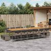 vidaXL 17 Piece Garden Dining Set with Cushions Grey Poly Rattan