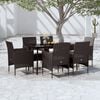 vidaXL 7 Piece Garden Dining Set with Cushions Black