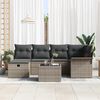 vidaXL Garden Sofa Set with Cushion 7 pcs Grey Poly rattan