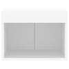 vidaXL Bedside Cabinet with LED Lights Wall-mounted White