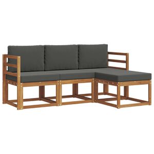 vidaXL Outdoor Sofa Set 4 pcs Natural and Anthracite