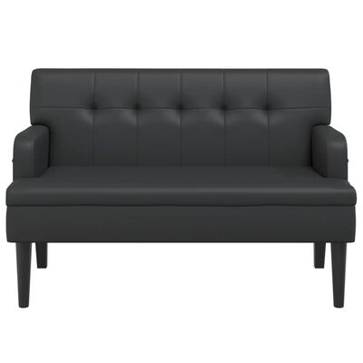vidaXL Bench with Backrest Black 112x65.5x75 cm Faux Leather