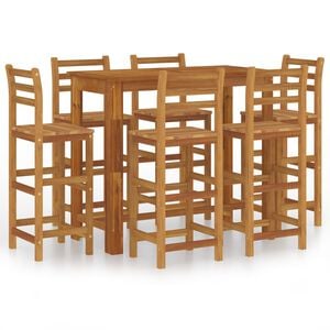 vidaXL 7 Piece Garden Bar Set Solid Wood Acacia