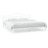 vidaXL Bed Frame without Mattress White Metal 137x187 cm
