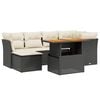 vidaXL 7 Piece Garden Sofa Set with Cushions Black Poly Rattan