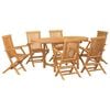 vidaXL Garden Dining Set 7 pcs Brown Solid Teak Wood