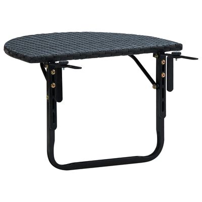 vidaXL Balcony Table 60x60x32 cm Black Poly Rattan