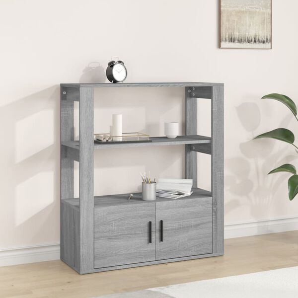 vidaXL Sideboard Grey Sonoma 80x30x90 cm Engineered Wood
