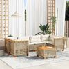 vidaXL 7 Piece Garden Sofa Set with Cushions Beige Poly Rattan