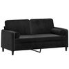 vidaXL 2-Seater Sofa with Throw Pillows Black 140 cm Velvet
