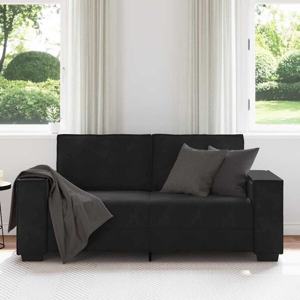 vidaXL 2-Seater Sofa Black 180x78x84 cm Velvet