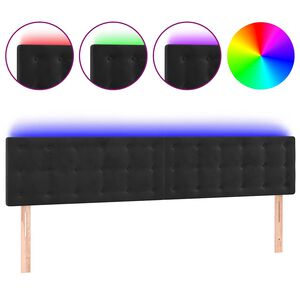 vidaXL LED Headboard Black 160 cm Velvet