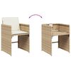 vidaXL 13 Piece Garden Dining Set with Cushions Beige Poly Rattan