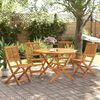 vidaXL 5 Piece Folding Garden Dining Set Solid Wood Acacia