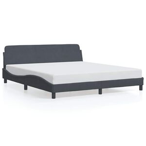 vidaXL Bed Frame "Dover" Dark Grey 180x200 cm King Velvet