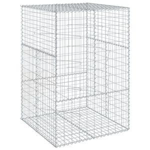 vidaXL Gabion Basket with Cover 100x100x150 cm Galvanised Iron