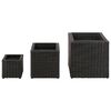 vidaXL Garden Raised Beds 3 pcs Poly Rattan Black