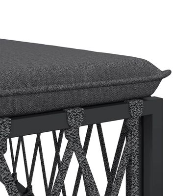 vidaXL Garden Footstool with Cushion Anthracite Woven Fabric
