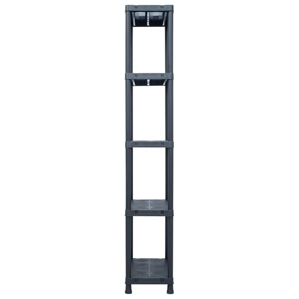 vidaXL Storage Shelf Rack Black 125 kg 60x30x180 cm Plastic