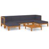vidaXL 7 Piece Garden Lounge Set with Cushions Solid Acacia Wood