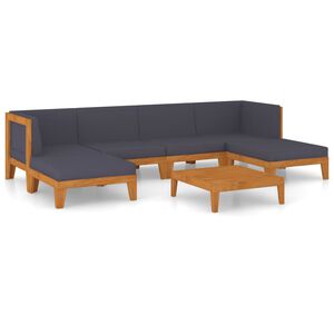 vidaXL 7 Piece Garden Lounge Set with Cushions Solid Acacia Wood
