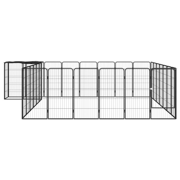 vidaXL 30-Panel Dog Playpen Black 50x100 cm Powder-coated Steel