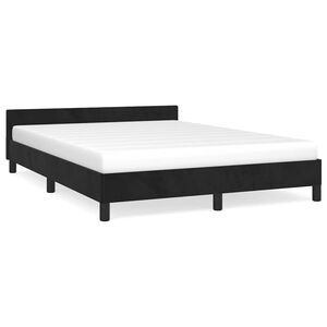 vidaXL Bed Frame without Mattress Black Queen Velvet