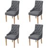 vidaXL Dining Chairs 4 pcs Dark Grey Fabric