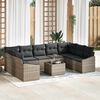 vidaXL Garden Sofa Set with Storage Light Grey Poly Rattan