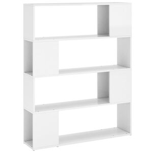 vidaXL Book Cabinet Room Divider High Gloss White 100x24x124 cm