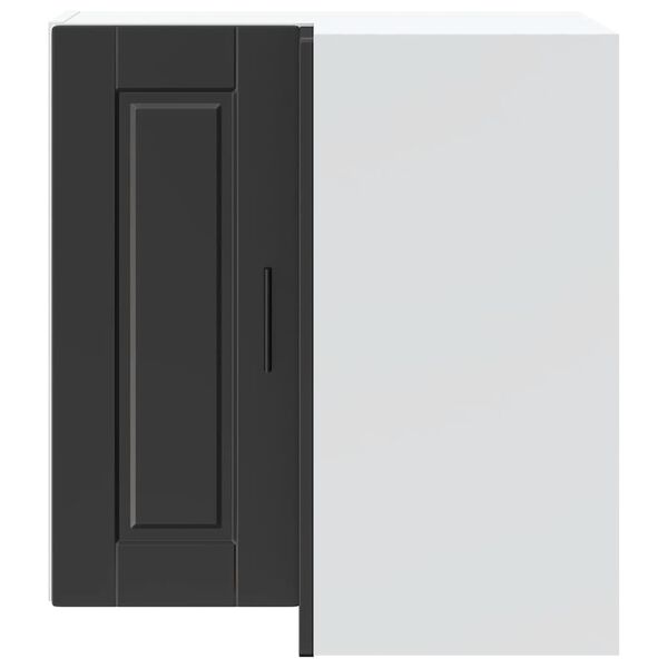vidaXL Kitchen Wall Corner Cabinet "Porto" Black Engineered Wood