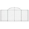 vidaXL Arched Gabion Baskets 7 pcs 200x30x80/100 cm Galvanised Iron