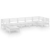 vidaXL Garden Lounge Set | White | Solid pinewood | Large | Modular