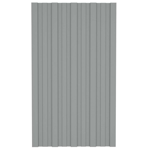 vidaXL Roof Panel 12 pcs Grey 80 x 45 cm Galvanised steel