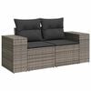 vidaXL 6 Piece Garden Sofa Set with Cushions Grey Poly Rattan