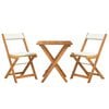 vidaXL 3 Piece Folding Bistro Set with Cushions Solid Wood Acacia