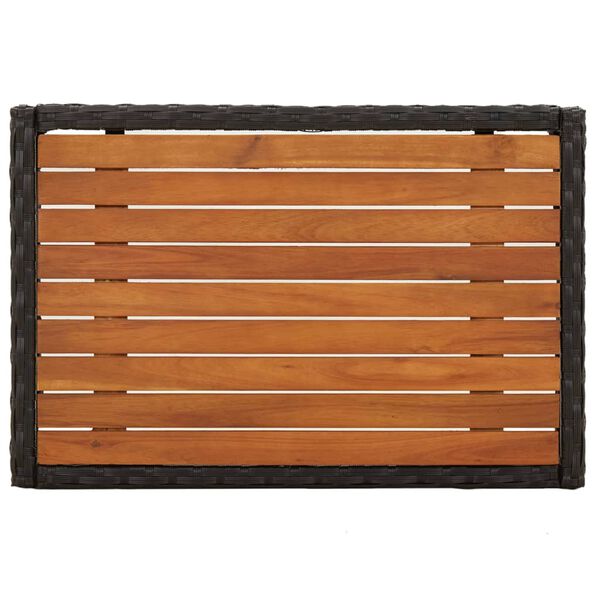 vidaXL 3 Piece Garden Lounge Set with Cushions Black Poly Rattan