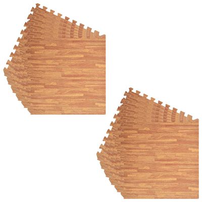 vidaXL Floor Mats 12 pcs Wood Grain 4.32 ㎡ EVA Foam