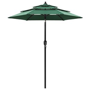 vidaXL Parasol | Green | Polyester, powder-coated aluminium | Large | Tiltable