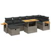 vidaXL 8 Piece Garden Sofa Set with Cushions Grey Poly Rattan
