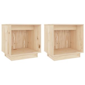 vidaXL Bedside Cabinet | Set of 2 | Natural Wood | Solid pinewood | Medium