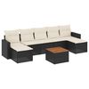 vidaXL 8 Piece Garden Sofa Set with Cushions Black Poly Rattan