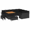 vidaXL Garden Sofa Set 12 pcs 11-Seater Black