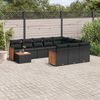 vidaXL 11 Piece Garden Sofa Set with Cushions Black Poly Rattan