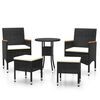 vidaXL 5 Piece Garden Lounge Set Poly Rattan Black